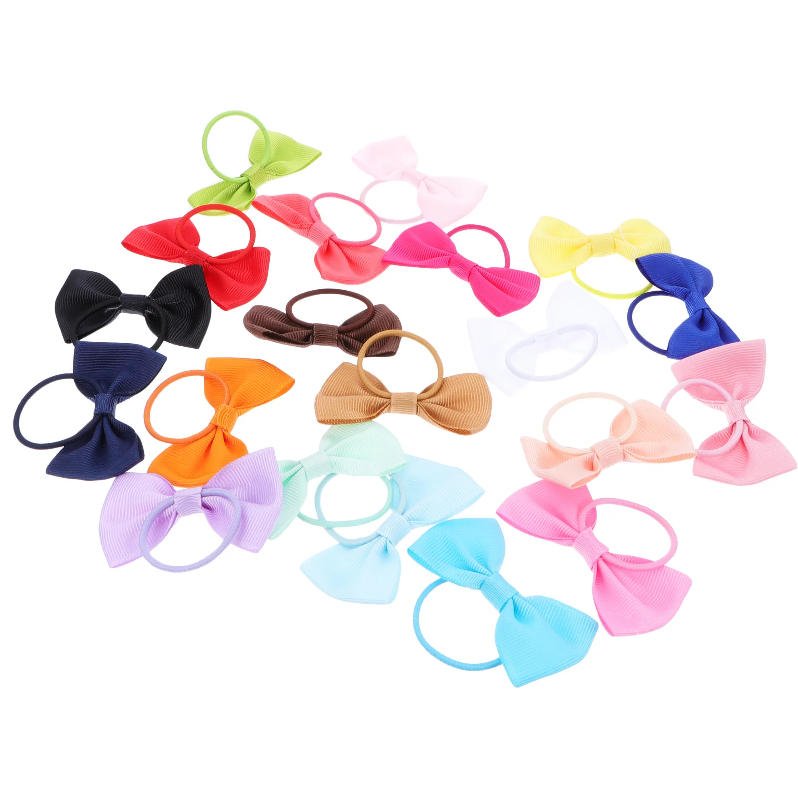 

20Pcs Bowknot Hair Bands Colorful DIY Ponytail Holder Hair Tie Decorations for Kids Girls Bowknot Hairbands Ponytail Holder