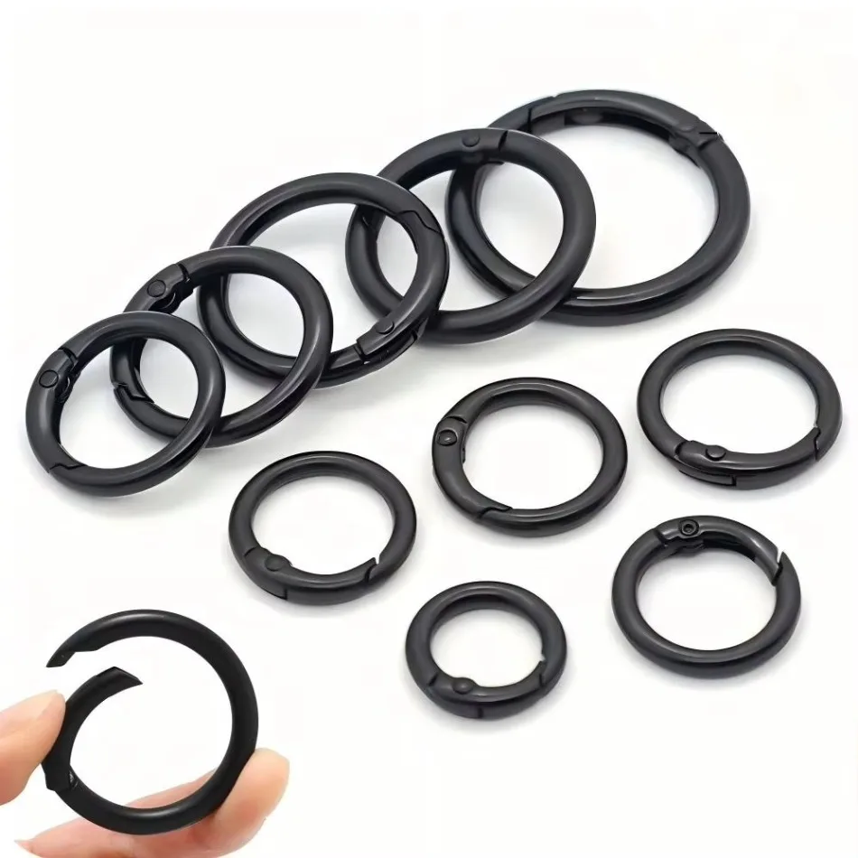 5-10Pcs Metal O Ring Spring Clasps Openable Round Carabiner Snap Hook Keychain Bag Clips DIY Jewelry Bags Accessories  13-32mm