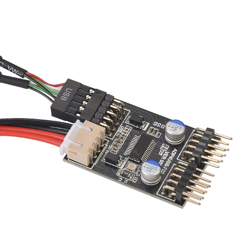 9pin USB Conector 1 a 2 USB Cabo de Extensão USB HUB USB2.0 9Pin Header Conector Adaptador Porta Multiplicador com SATA Cabo De Alimentação