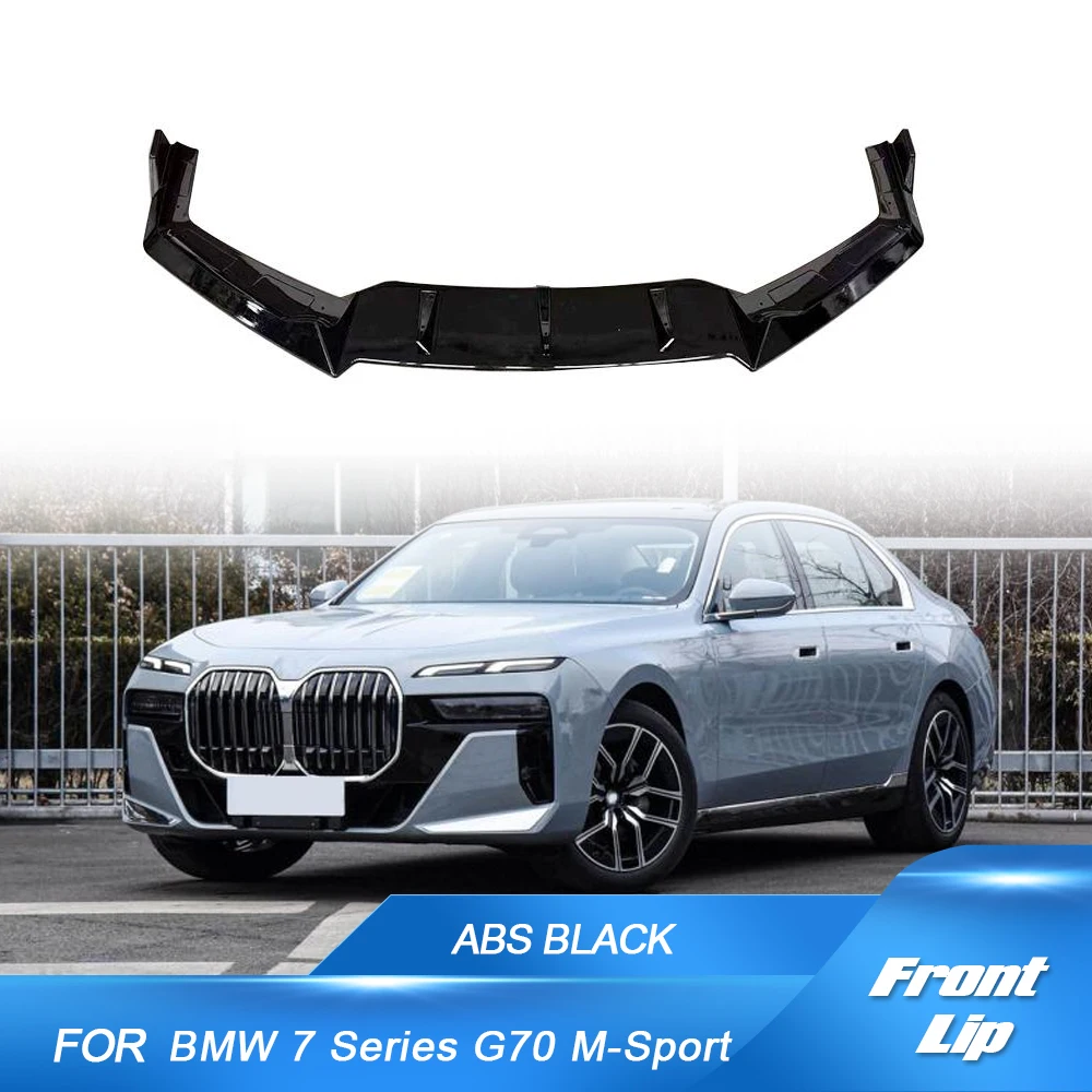 Car Front Bumper Lip for BMW 7 Series i7 G70 M-Tech M Sport 2023 ModelCar Front Bumper Spoiler Lip Splitter ABS Glossy Black