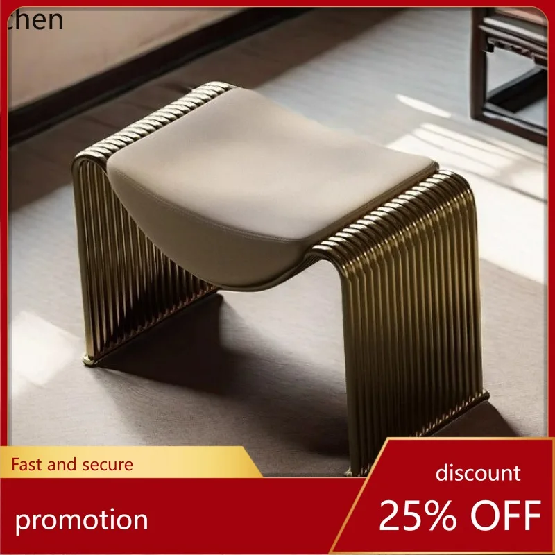 

HXL Entrance Shoe Changing Iron Art Minimalist Dressing Chair Shoe Changing Makeup Stool