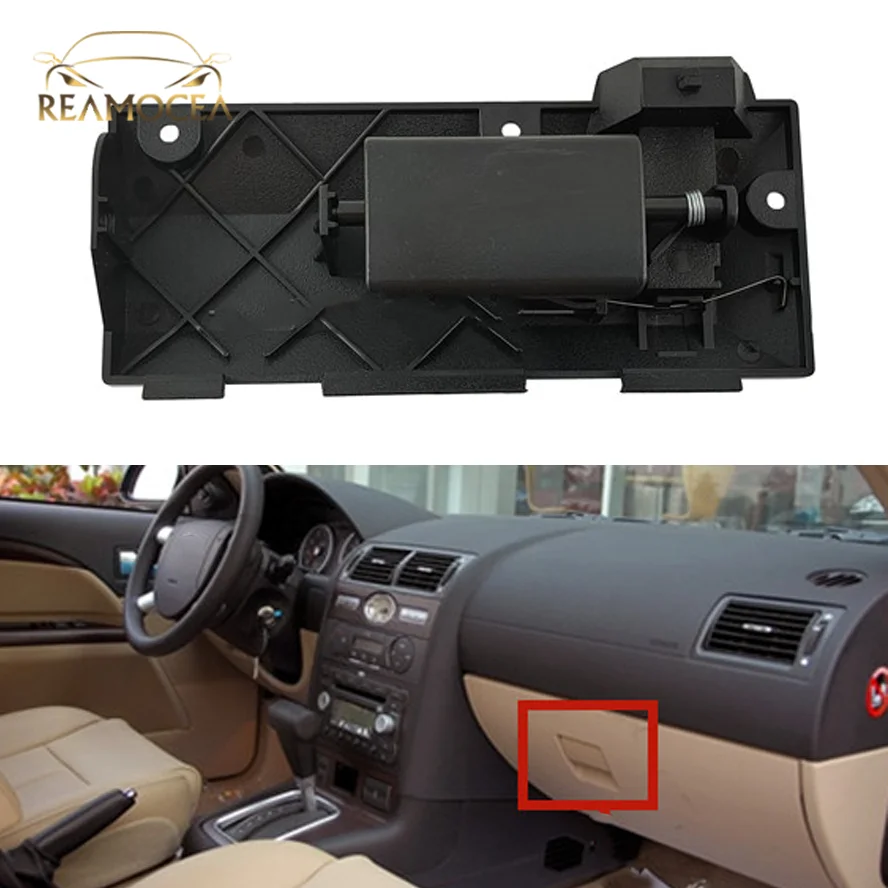 Reamocea Black/Beige Glove Box Catch Handle Cover Lock Assy Handle For Ford Mondeo MK3 Saloon Hatchback 2001-2007 Accessories