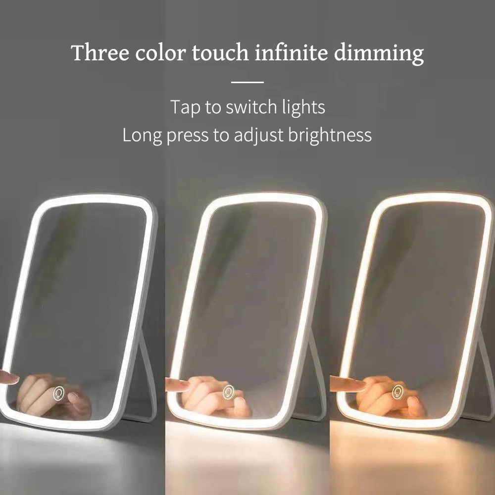 Lumières de vanité USB lumière tricolore pliable miroir de maquillage salle de bain coiffeuse éclairage réglable LED lumière de vanité pour la beauté