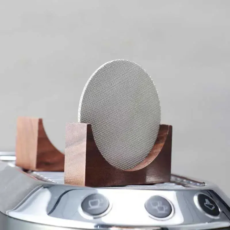 

Leeseph Espresso Coffee Puck Screen Stand, Reusable Wooden Walnut Stand for 51/53/58mm Espresso Portafilter Puck Screen