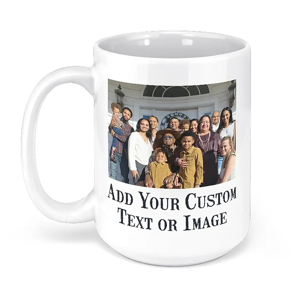 

Personalized Mother'S Day Coffee Mug, Custom Mum P Text 15 Oz Ceramic Mug, Customized Mom Gift Idea Picture Name Cup, Taza Cafe