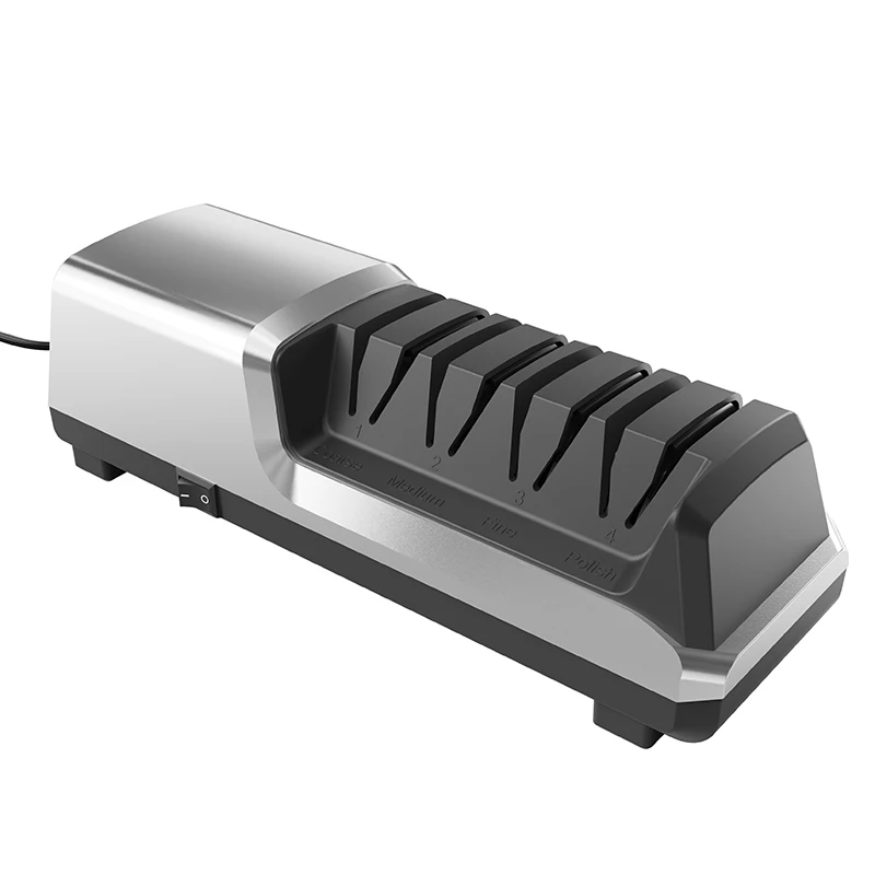 Electric Knife Sharpener, 4-Stage Stainless Steel Sharpening Tool for Coarse, Medium, Fine & Polish, Professional Chef Knives