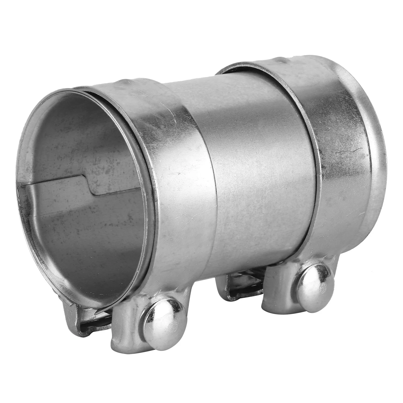 3in 76mm Exhaust Pipe Connector Double Clamp Joiner Galvanized Steel Sleeve Universal Tube Repair Parts