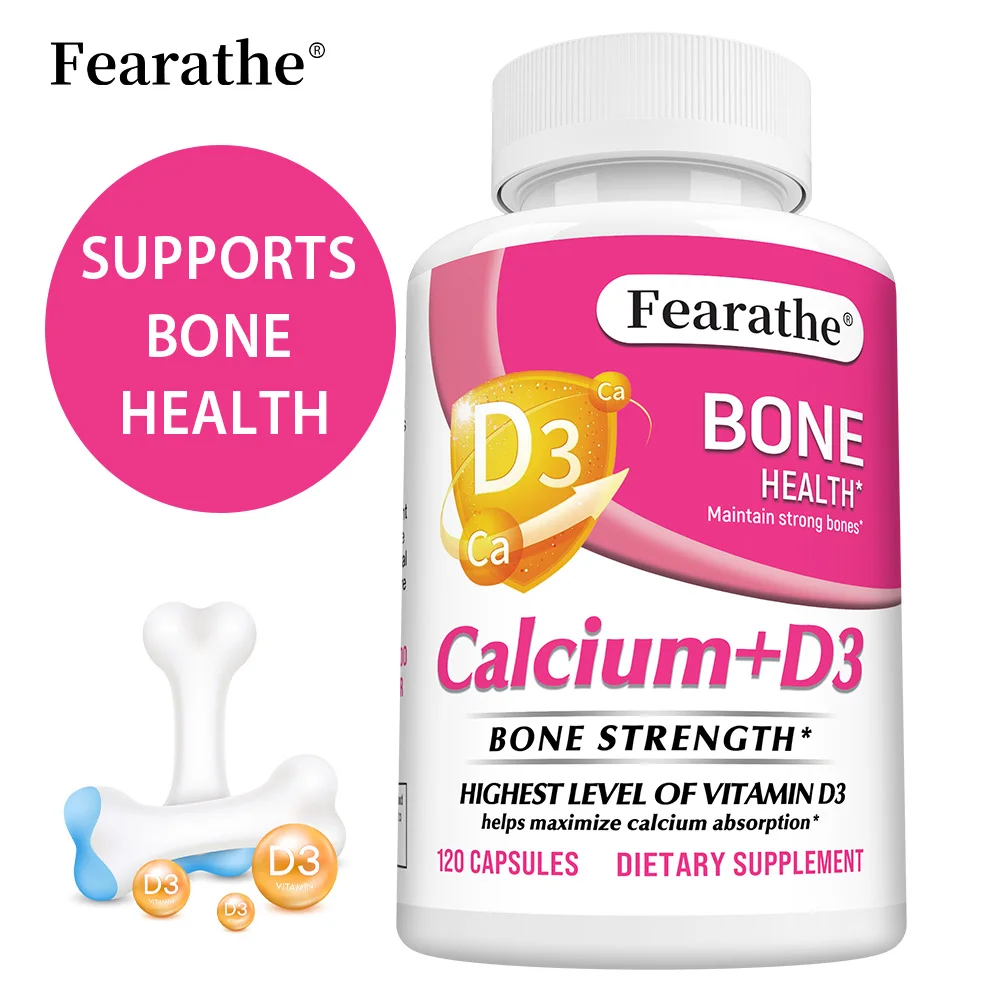 

Bone Health Supplement, Vitamin D and Calcium Supplement for Men and Women - Strengthens Bones, Teeth, and Immunity