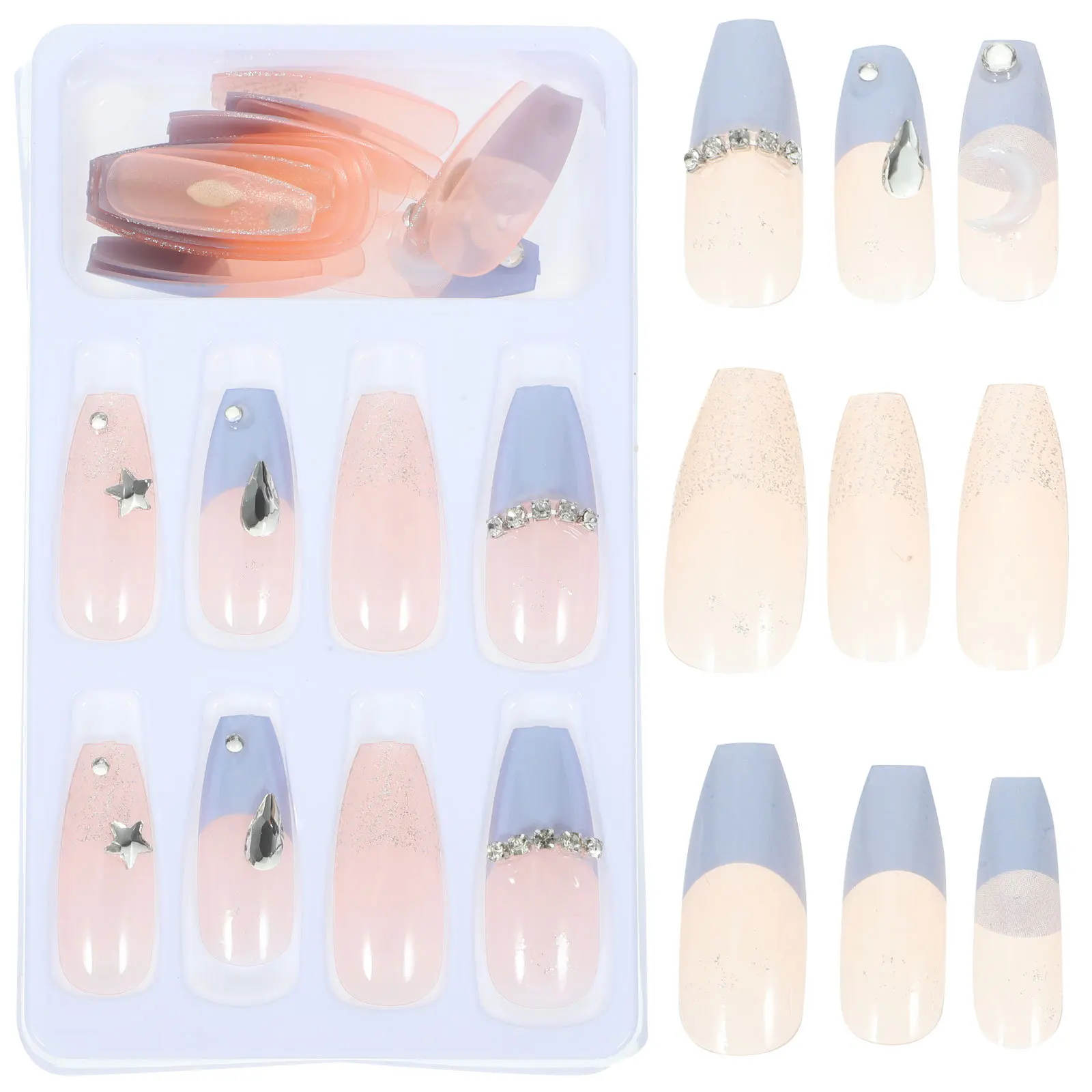 

Press on Nails Women Fake Nails Manicure Supplies DIY Easy Use Exquisite Color Party Decorative False Nail False Nail Tips