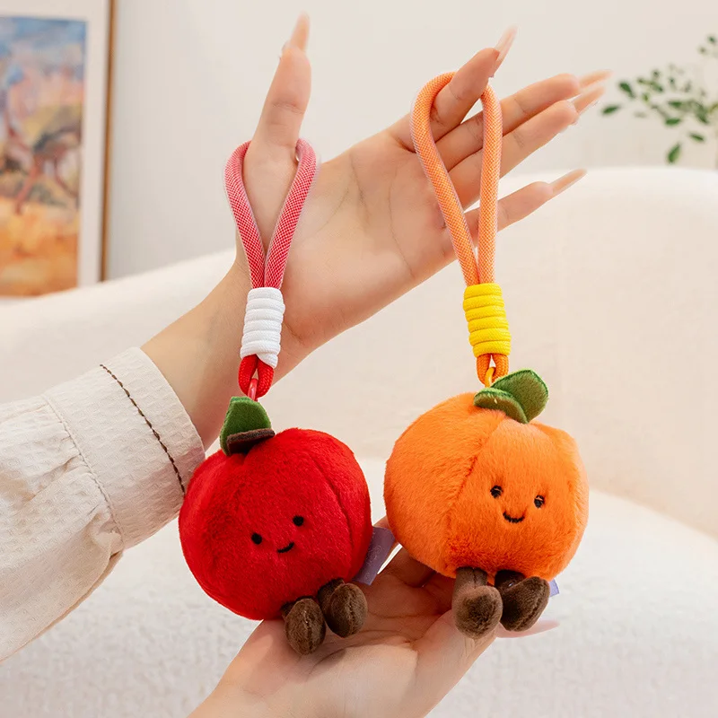 Kawaii الفاكهة أفخم حقيبة سلسلة مفاتيح ديكور الفراولة الأناناس البرتقال الموز لطيف محشوة الفاكهة دمية لينة Plushies الهدايا فتاة