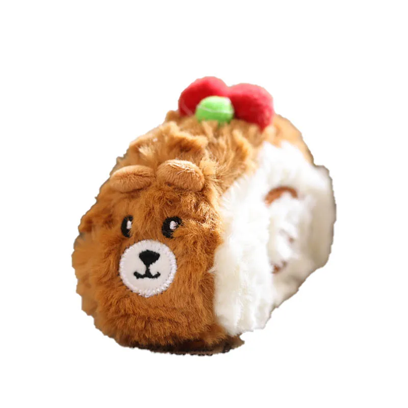 Uroczy pluszowy breloczek w kształcie misia z ciastem, kreatywny prezent urodzinowy, miękki pluszowy misio z ciastem, ozdoba do torby, breloczek.