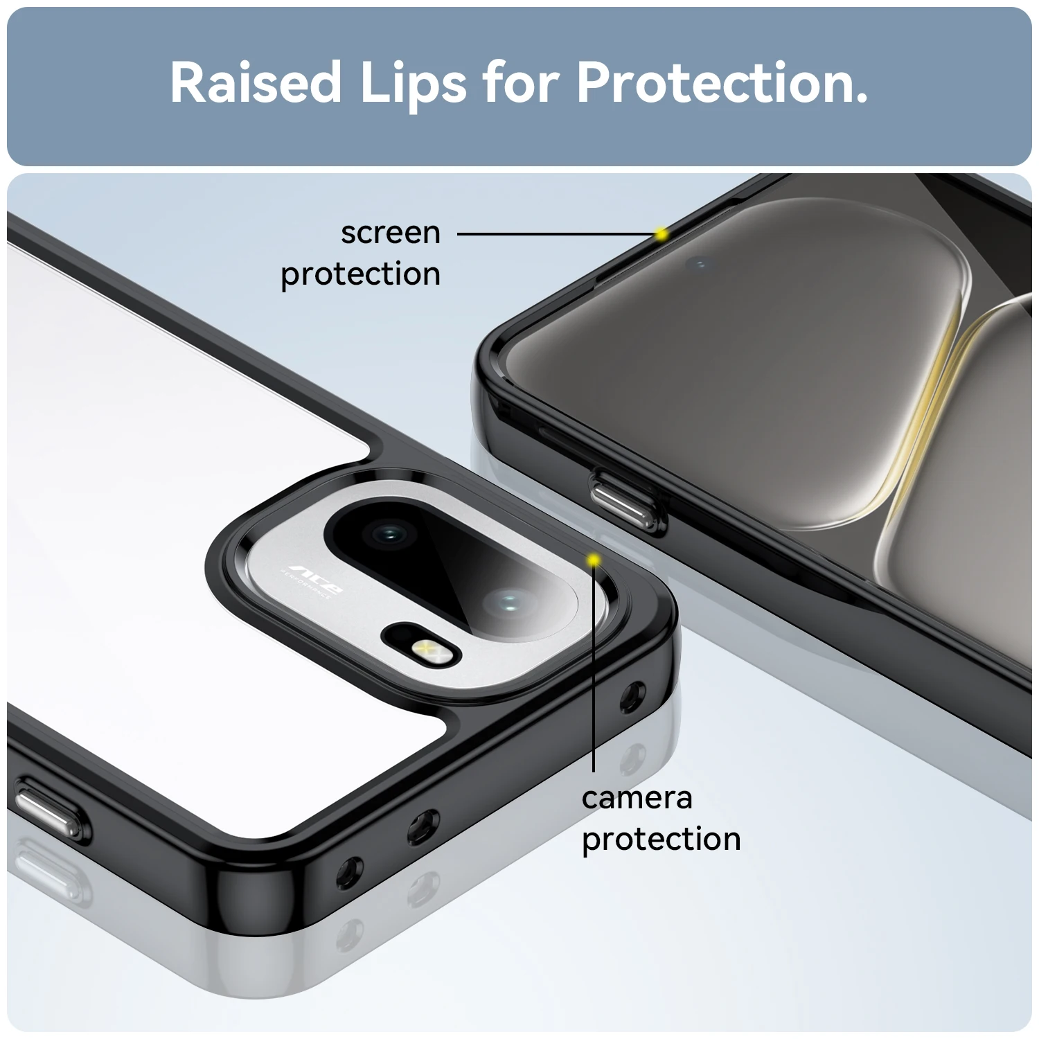 ممتص الصدمات من السيليكون المقاوم للصدمات لهاتف Oneplus ACE 6 مع ممتص الصدمات لغطاء الكمبيوتر الصلب الشفاف لهاتف Oneplus 15R 1+15R #5