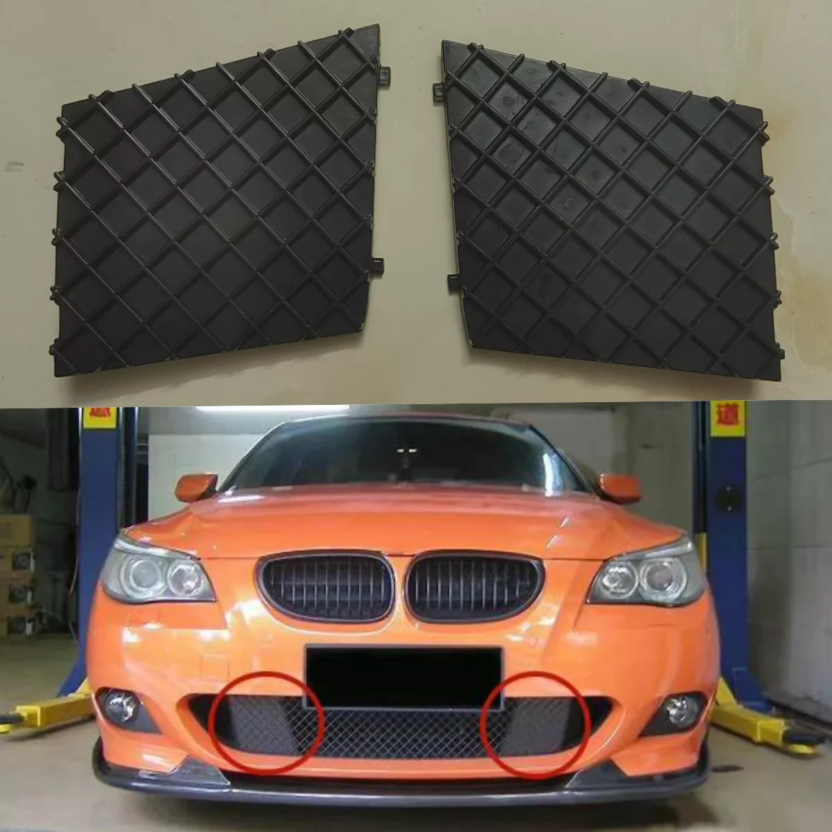 

Передняя вентиляционная сетчатая крышка решетки для BMW 5-й серии E60, модифицированная MT, нижняя центральная решетка, декоративная панель