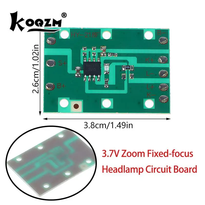 1pcs Universal Headlamp Circuit Board Strong And Weak Flash Three Gears 3.7V Zoom Fixed-focus Headlamp Circuit Board