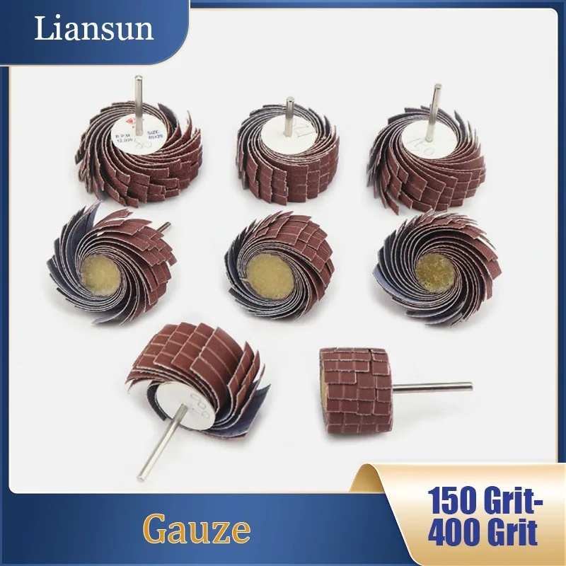 

150/240/320/400 Grit 6mm Shank Diameter Flap Polishing Wheel Rotary Sanding Wheel Sanding Disc Flap-Type Polishing Wheel