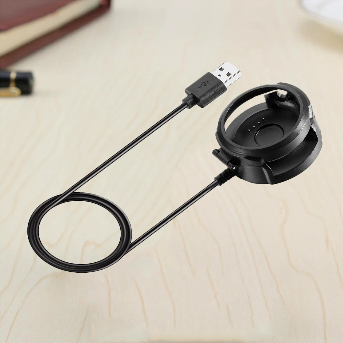 Pengisian Daya Nirkabel untuk Dock Pengisi Daya untuk Pengganti Jam Tangan Pintar Huami Stratos 2 2S Hitam Kompatibel dengan Amazfit