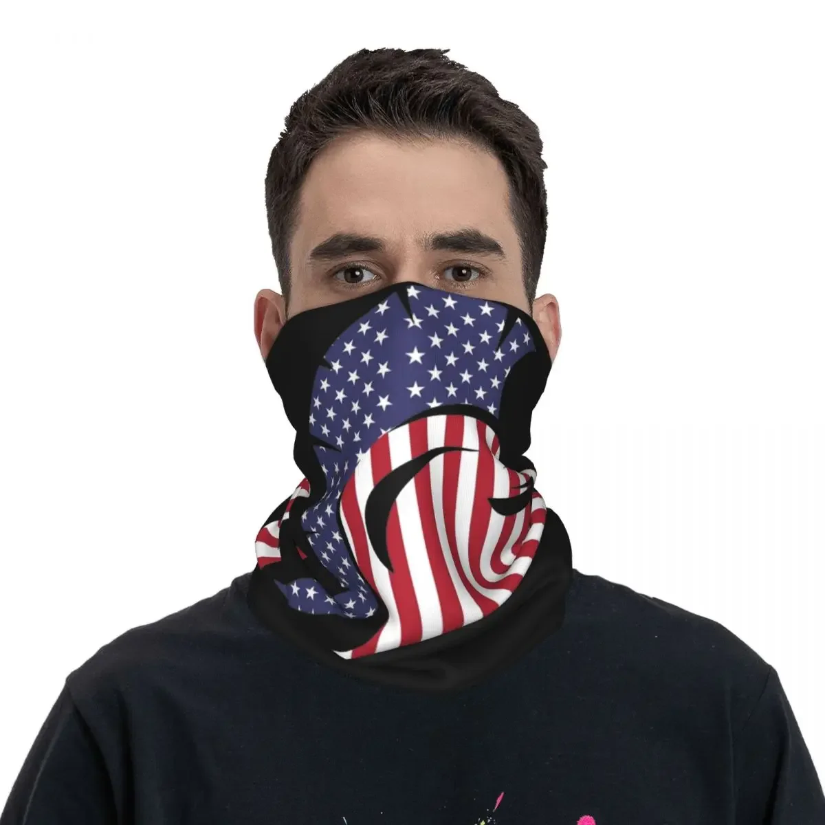 Casco de espartano americano Unisex, bandera de Estados Unidos, Bandana, cosas, cubierta para el cuello, estampado de guerrero de Sparta, bufanda, máscara para ciclismo, a prueba de viento