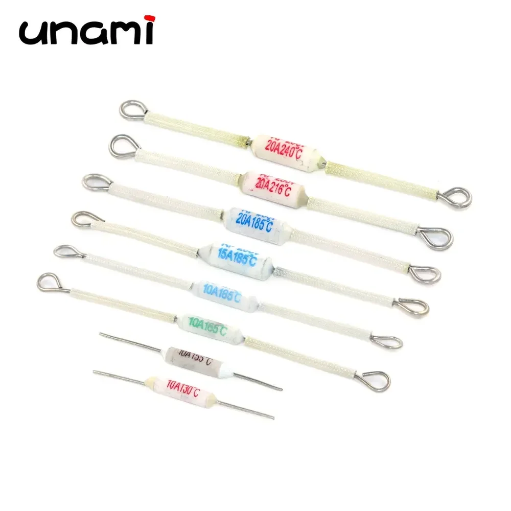 5 piezas de fusibles térmicos cerámicos para olla arrocera, interruptor de temperatura RF de 250V 10A/15A/20A 130C 155C 165C 185C 216C 240C