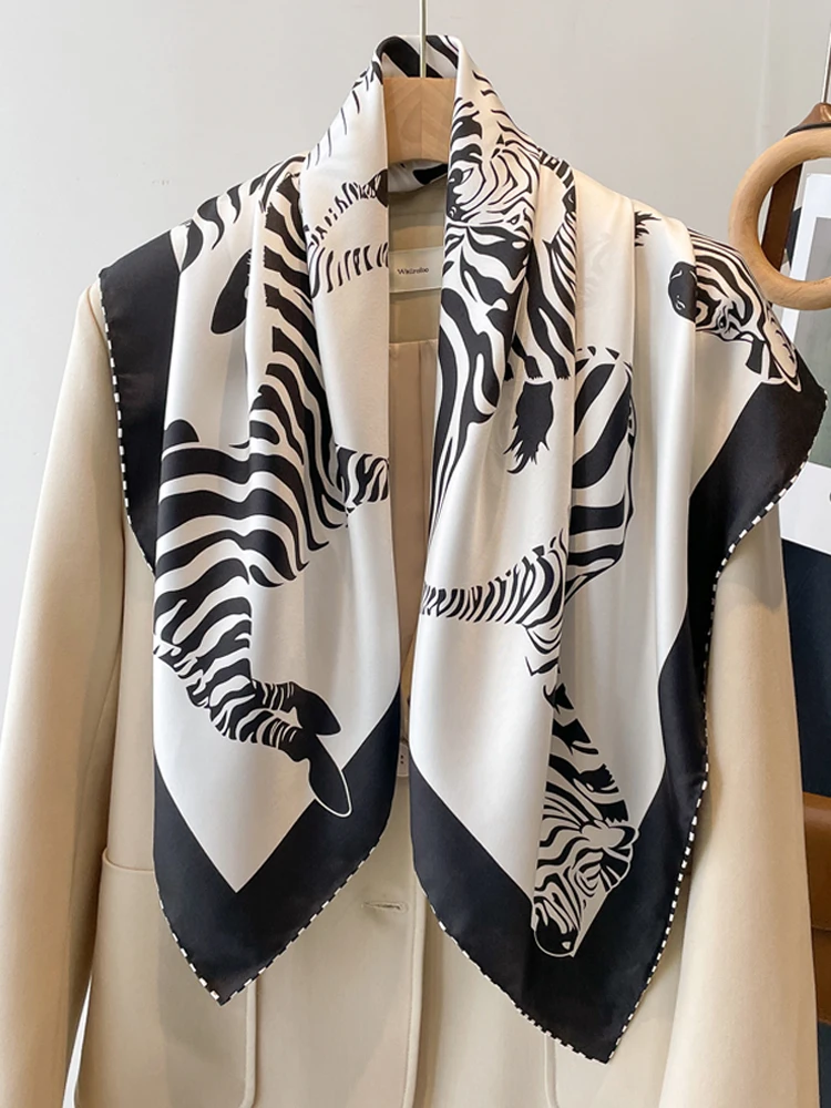 シルクゼブラ柄ショール-レディーススカーフ-春秋-薄手-パシュミナ-2025年新作-杭州-教師の日ギフト