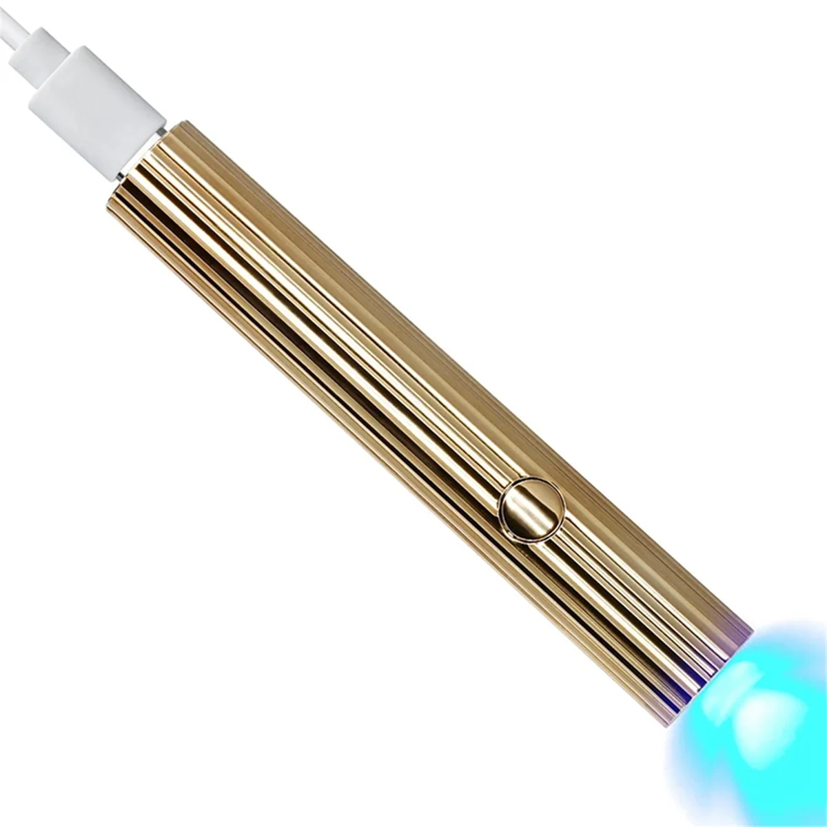 Mini UV LED Nail Dryers 3W Portable Quick Nail Drying Lamp USB Rechargeable Mini Flashlight Pen,Gold