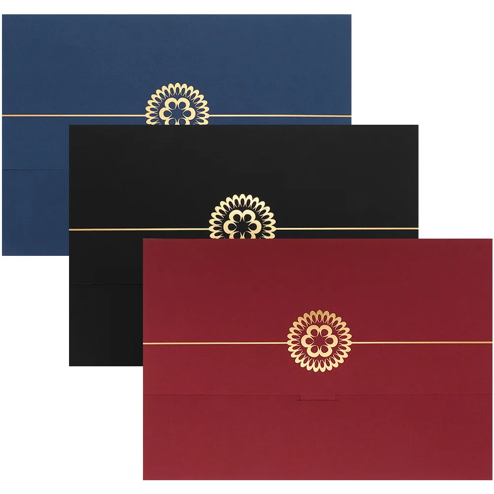 

Набор из 3 элегантных золотых обложек для сертификатов, бумажные папки для дипломов формата А4, защитные чехлы для выпускных грамот и наград