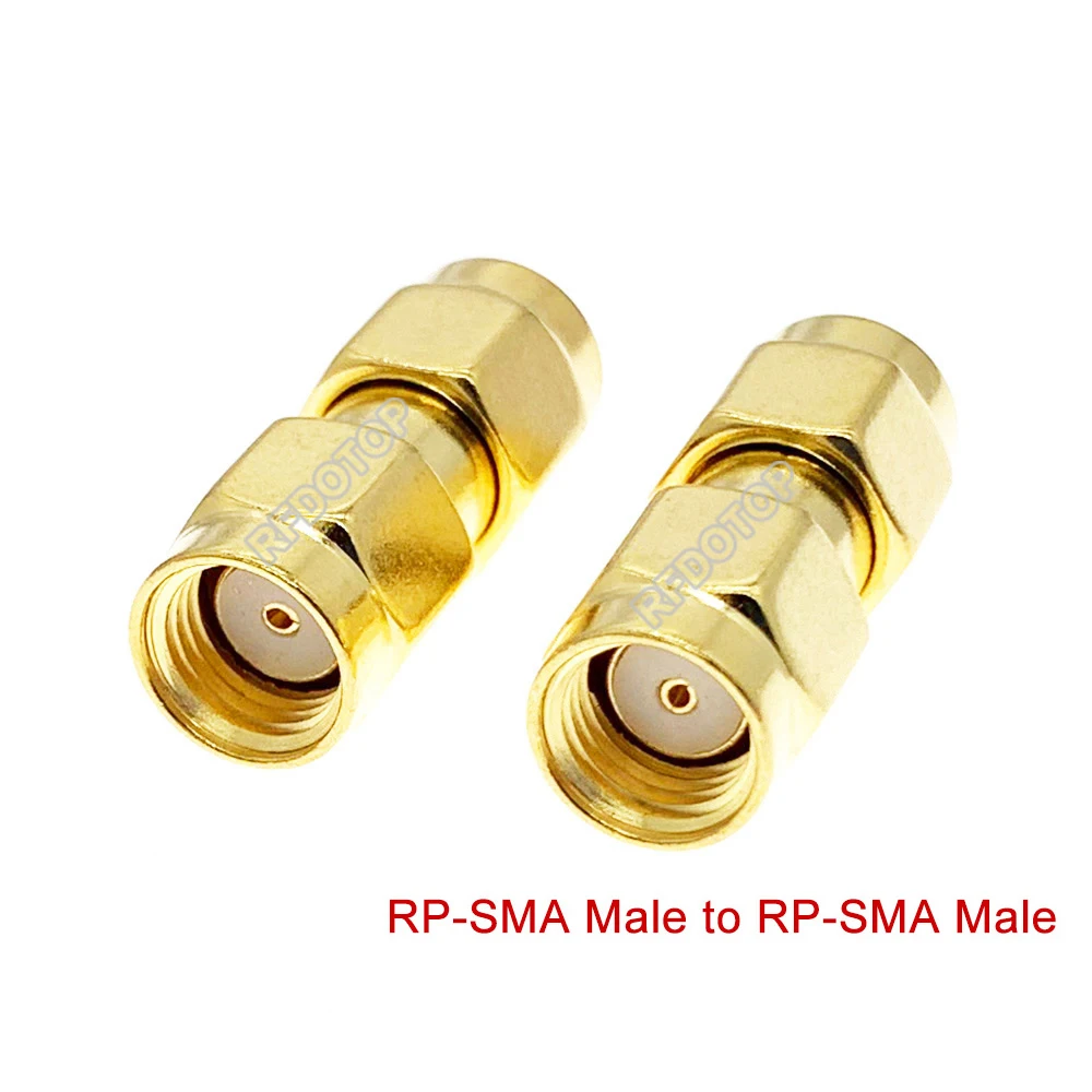 10PCS/lot RP-SMA Male Plug to RP-SMA Male Plug Straight Connector for Wifi Radio Antenna SMA-J to RPSMA-K RF Coaxial Adapter