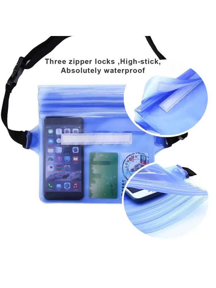 Waterproof Swimming Bag Ski Drift Diving Shoulder Waist Pack Bag Underwater Mobile Phone Bags Case Cover For Beach Boat Sports