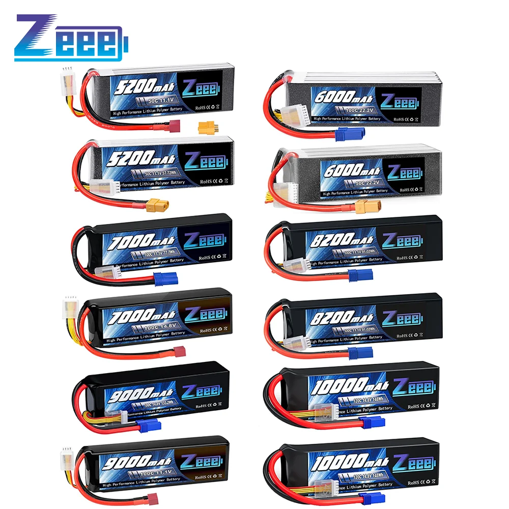 ZEEE-Batterie Lipo 3S 4S 5S 6S Softcase avec prise T/EC5/count60/count90 pour voitures RC FPV Drone AiranaBoats, pièces de modèles de course RC