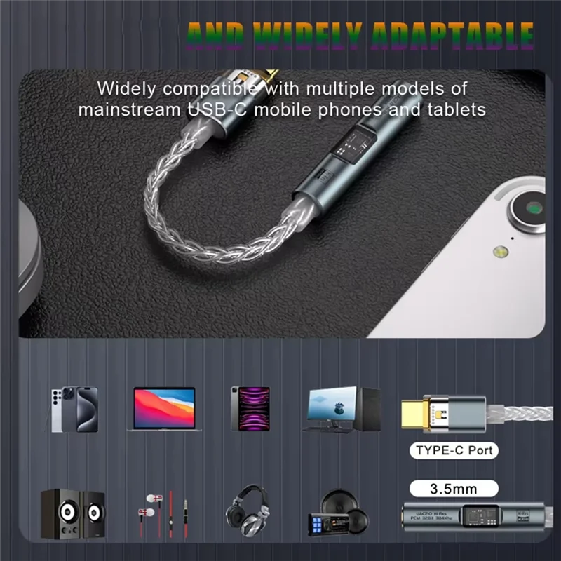 AS95-BA23 USB Tipo C para 3,5 Mm Jack Adaptador Headphone Amp DAC USB C Áudio Conversor AUX Decodificador CX31993 PCM 32Bit 384Khz