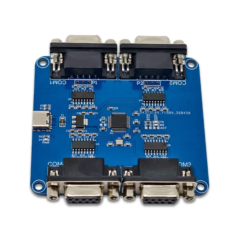 AT82-USB To 4-CH RS232 Communication Module CH344Q Chip- Supports 4-CH Full-Duplex For Scanner Printer Transmission Reception