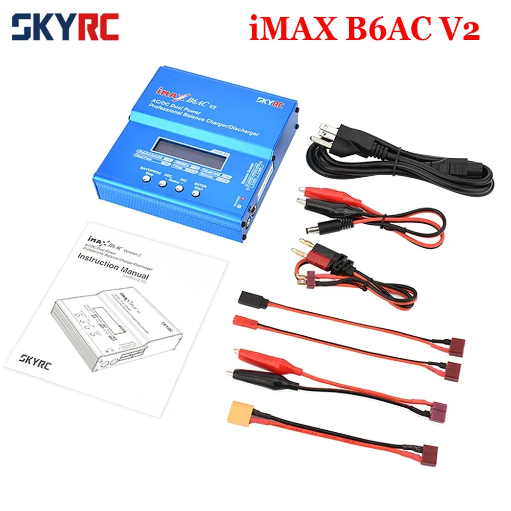 Балансирующее зарядное устройство SKYRC iMAX B6AC V2, разрядник 50 Вт, 6 А, цифровой ЖК-экран, литий-ионный аккумулятор Nimh Lipo для радиоуправляемой модели, зарядка аккумуляторов