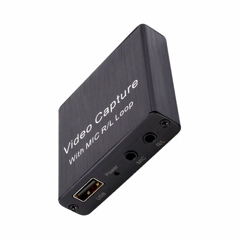 Tarjeta de captura de vídeo USB 2,0 4K, caja de grabación de vídeo HDMI USB 2,0 con bucle de micrófono R/L para juegos de PS4, grabación de DVD, transmisión en vivo