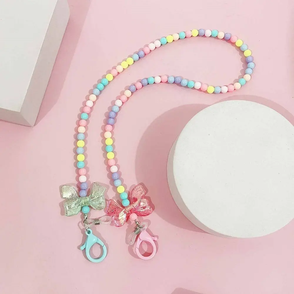 New Fashion Love Pearl Glasses Chain Cute Acrylic Mask Chain Rainbow Color Women Jewelry Necklace Headphone Chain