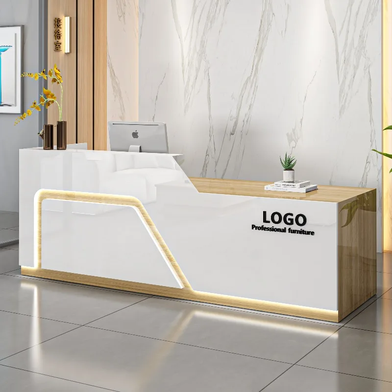 Aesthetic Minimalist Reception Desks Modern Beauty Display Reception Desks European Luxury Comptoire Accueil Lounge Furniture