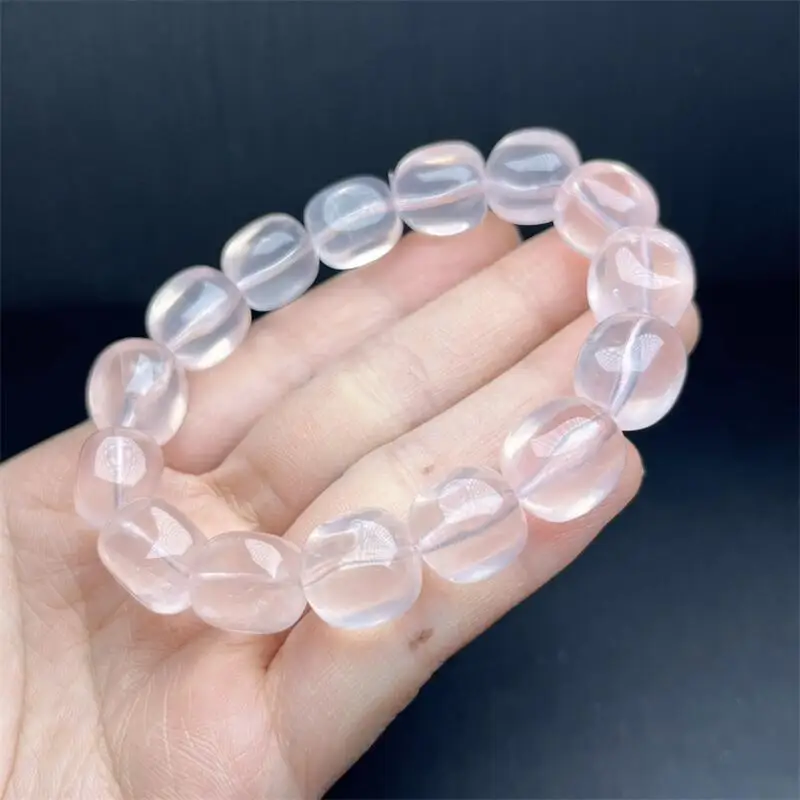 10-13MM Natural Starlight Rose Quartz Bracelet String Charms Handmade Fortune Energy Mineral Woman Amulet Jewelry Gift 1PCS