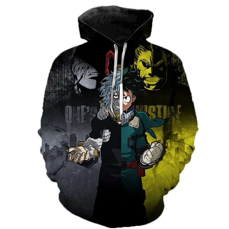 Loose Sweatshirts 3d Printed Anime My Hero Academia Cosplay Hoodies Kids Novelty Tops Autumn Winter Long Sleeve Pullover