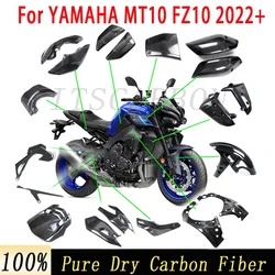 Kits de paneles de cubierta de guardabarros de carenado para motocicleta YAMAHA MT10 FZ10 SP 2022 2023, piezas de reequipamiento de fibra de carbono pura