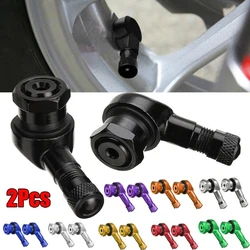 DSYCAR 2Pcs 90 Degree CNC Motorcycle Tire Valve Stems -Universal Motorcycle Aluminum Wheels Tire NCY Leak-proof TWPO Valve Caps