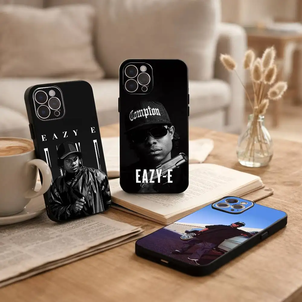 

Charismatic E-Eazy E Rapper Phone Case For iPhone17,16,15,14,13,12Plus,Pro Max,XS,5G Soft Silicone Black Cover