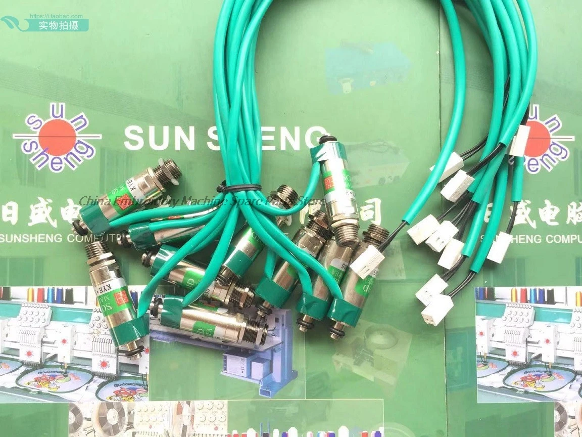 1PCS Korean Drive Electromagnet Head Jump Solenoid Green Wire Cable Length 52cm Computer Embroidery Machine Accessories