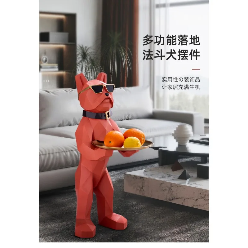 Fighting dog floor storage ornament, living room hotel ornament, housewarming gift ornament