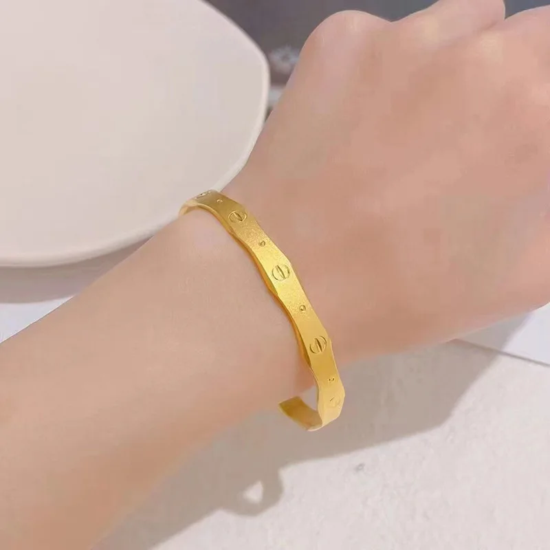 AU999 24K الذهب الشباب النجاح الإسورة |   مينا متدرجة من الخيزران، سلسلة خرز ذهبية، حيوية وحيوية