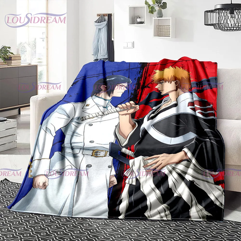 

Anime BLEACH Thousand-Year Blood War Blanket Soft Flannel Throw Blanket for Home Bedroom Sofa Travel Office Rest Cover Blanket