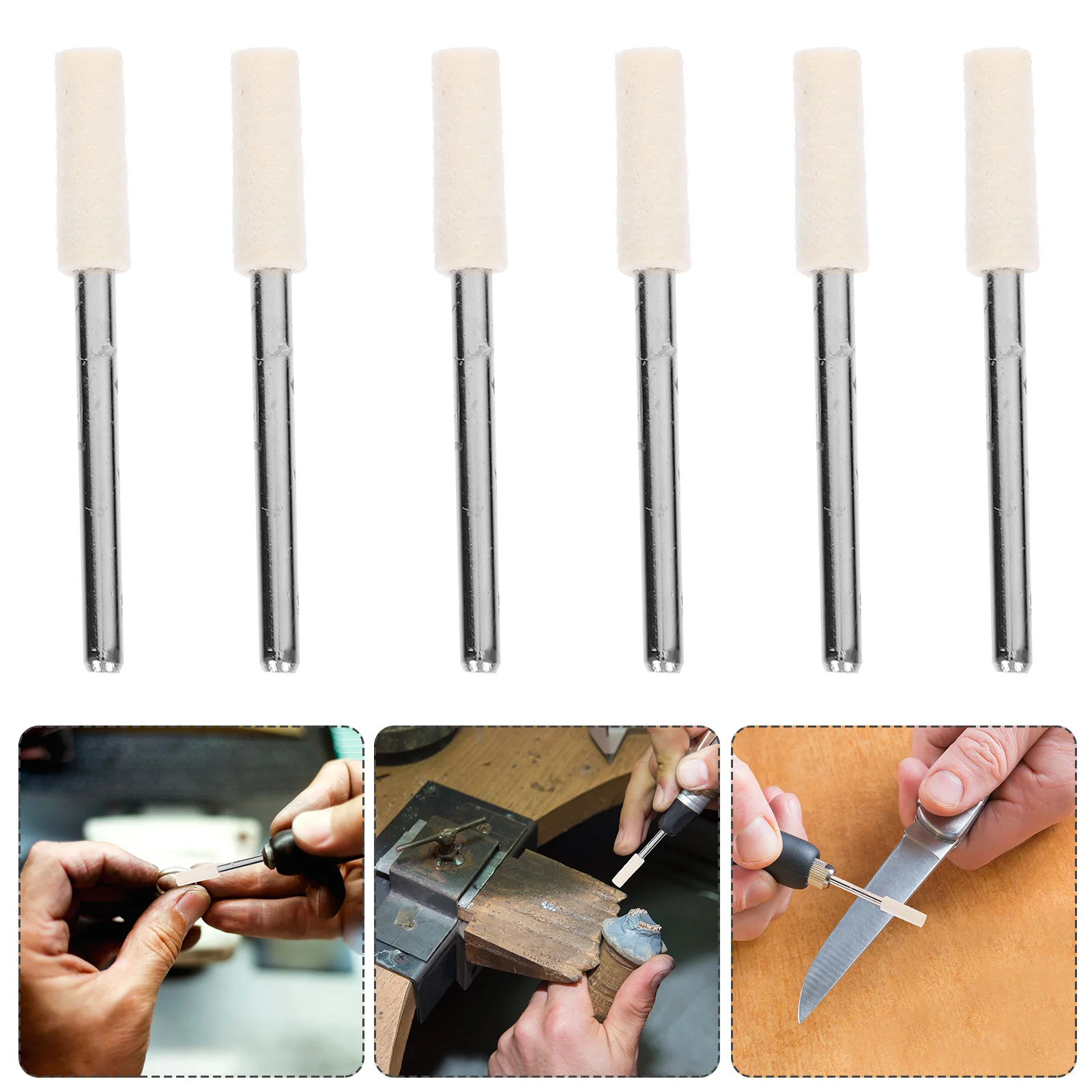 

12Pcs 4mm Wool Buffing Wheels Durable Polishing Bits for Glass Jewelry and Metals Efficient Surface Treatment Felt for Polishing