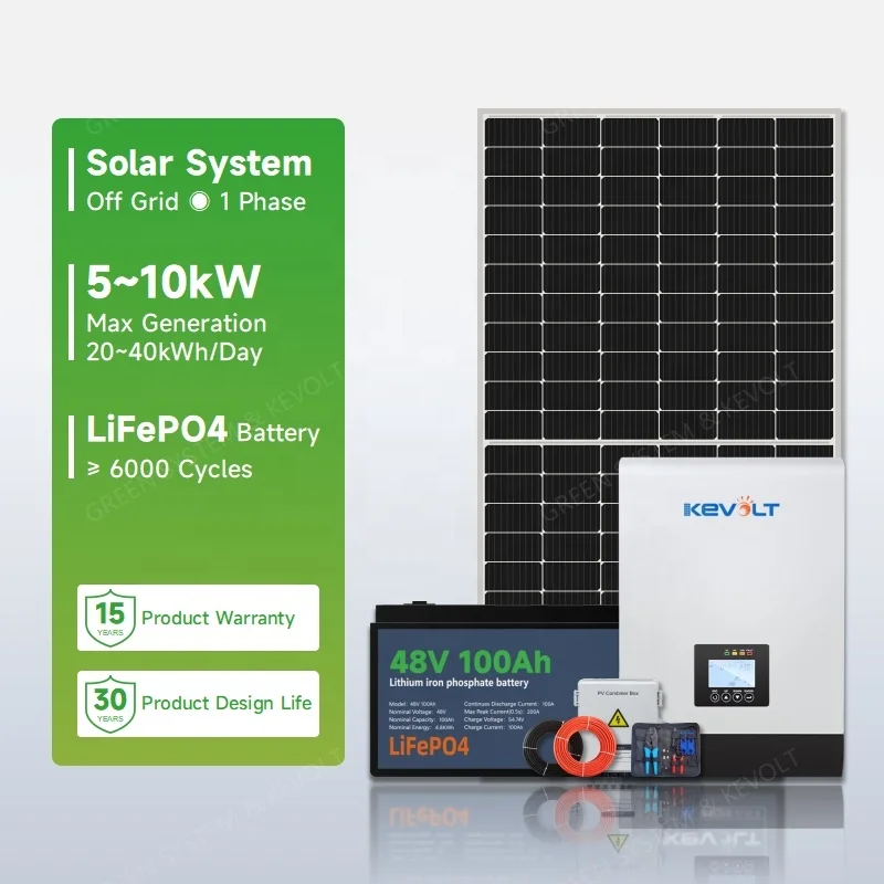 Grid-connected and off-grid solar systems 5kW 10kW hybrid solar systems home solar panel kits