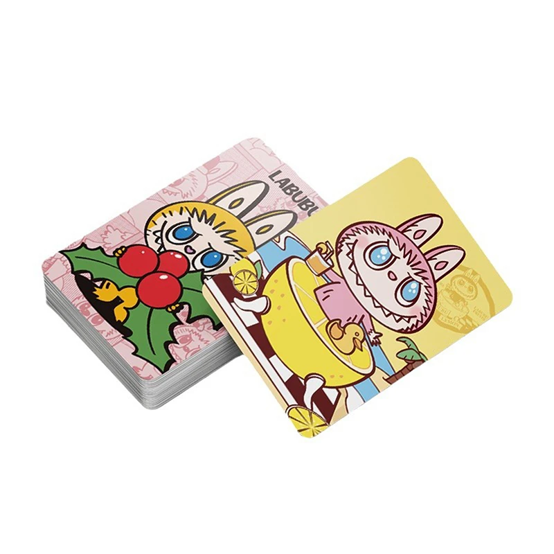 30pcs Double-sided Color Printed Festival Cards Cartoon Photo Card LABUBU Greeting Cards Laser Flash Collectible Cards Lomo Card