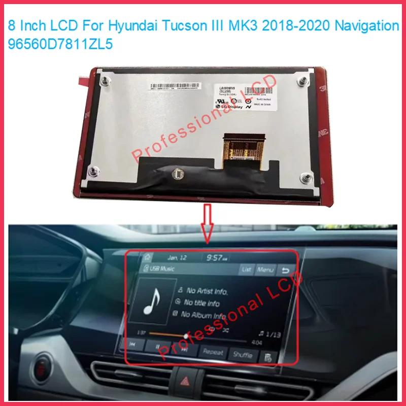 LA080WV9-SL02 LA080WV9-SL04 LA080WV9-SL08 Original 8 Inch LCD With Touch Screen For Kia Niro 2020-2022 Navigation Radio Repair