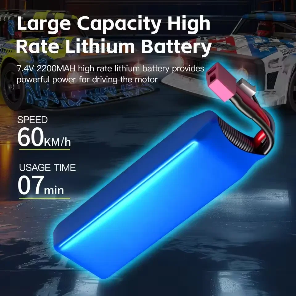 80KM/H 1:12 2.4G 4WD High-Speed Remote Control LED Linked Lighting Metal Base Off Road Climbing RC Drift Racing RC Car  Car Toys