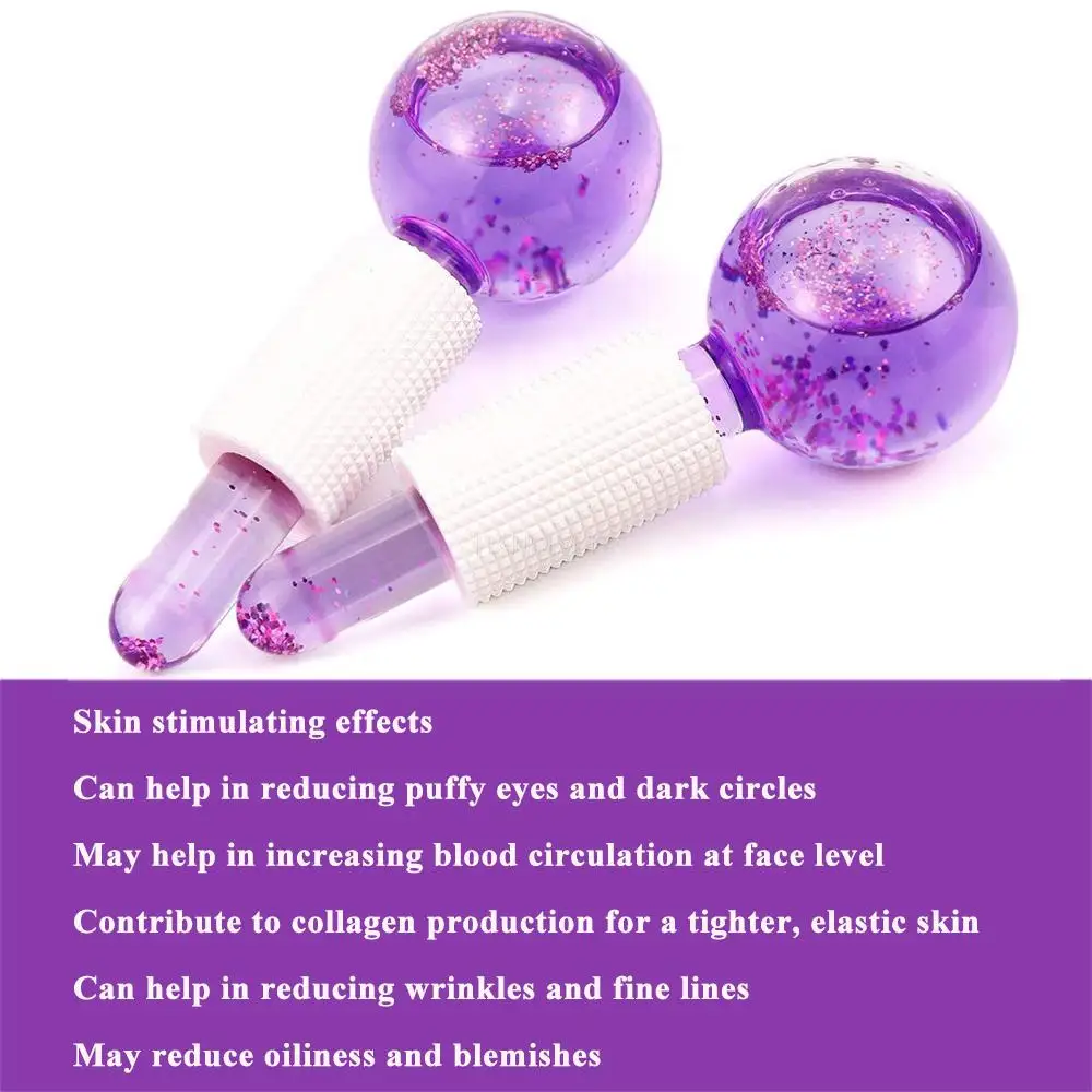 2PC Ice wave schoonheidsinstrument, speciaal voor oog- en gezichtsverkoelingsbehandelingen, kleine ijshamer voor schoonheidssalons