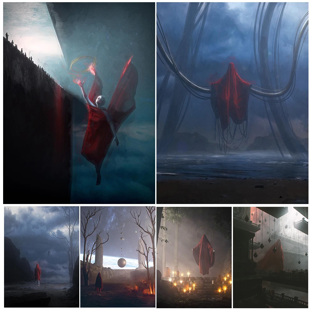 

The Master Of Ancient Civilization,Fantasy Wall Art, Canvas Painting, Surreal Mysterious Science Fiction Art, Poster Print Decor